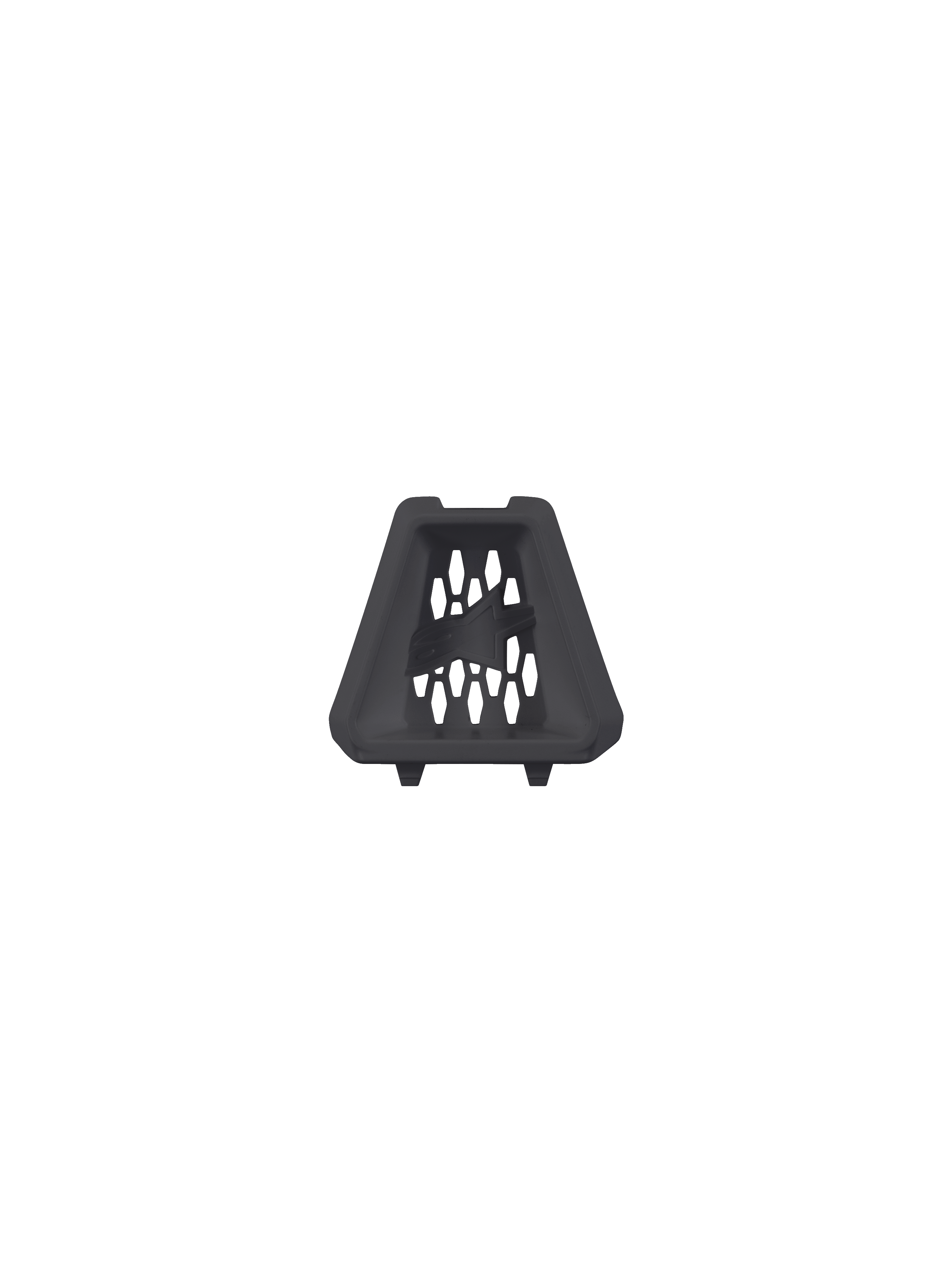 Alpinestars S-M3 Youth hakventil, svart, officiell reservdel för SM3 ungdomshjälmar för motocross, trapetsformad ventilationskomponent med bikakemönstrat nät och präglad logotyp, hjälmtillbehör
