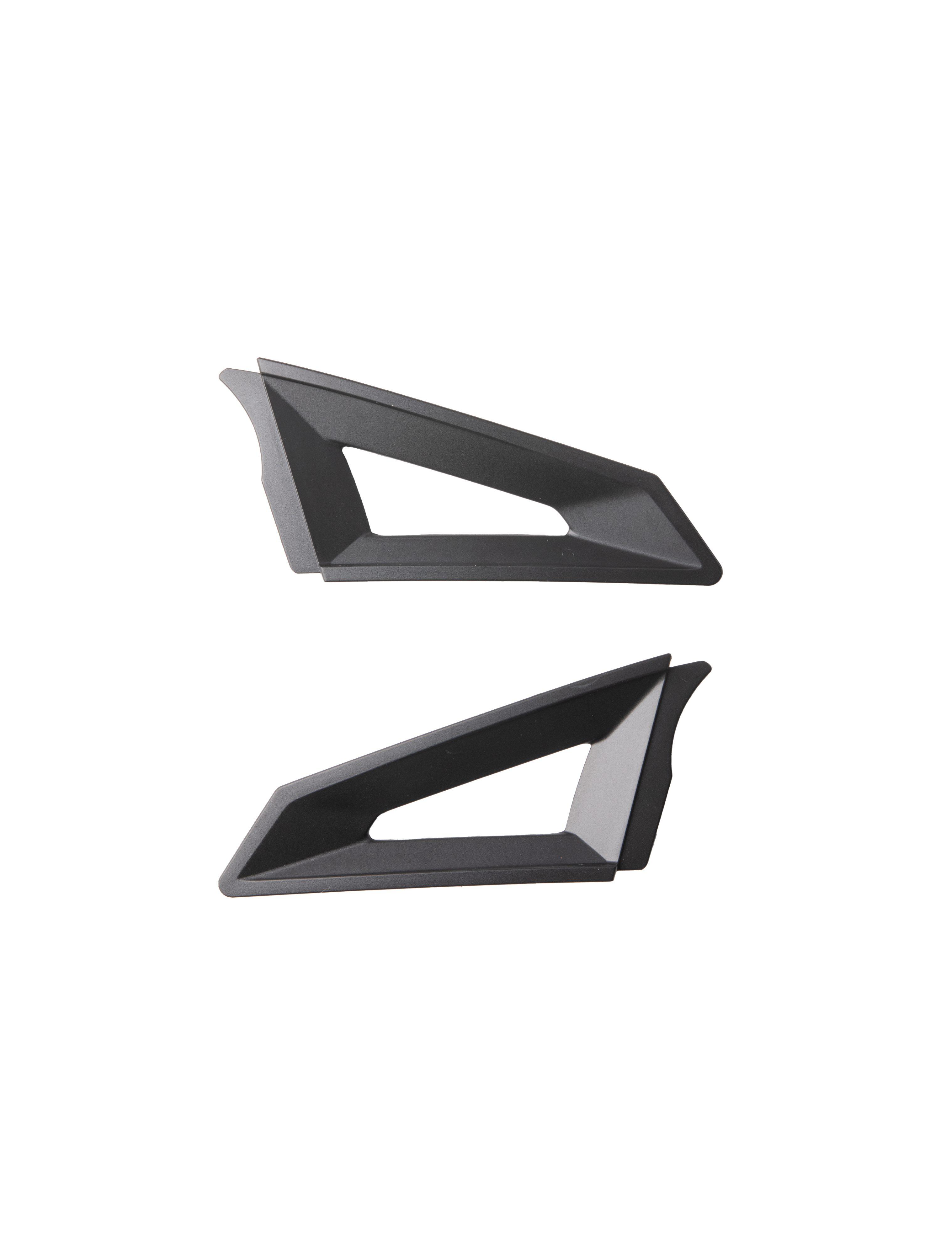 Alpinestars S-M3 Top Vent Sides, svarta utbytesdelar för hjälmventilation, geometrisk design med triangulära utskärningar, matt finish, plastkonstruktion för motocrosshjälmar