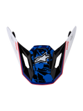 Alpinestars S-M7 Blaster visir, reservvisir för motocrosshjälm, vit, blå och röd med blank splattergrafik, officiell Alpinestars-reservdel