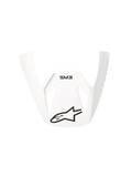 Alpinestars S-M3 Solid ECE06 visir, vit blank ersättningsskärm för motocrosshjälmar, med svart SM3-logotyp och Alpinestars stjärnlogotyp, vinklad och aerodynamisk design för off-road-prestanda