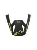 Alpinestars S-M3 Radium ECE06 visir, ersättningsskärm för motocrosshjälm, grå, svart och fluorescerande gul matt, med fluorescerande gul Alpinestars-märkning och stjärnlogotyp, matt finish, aerodynamisk design för terrängkörning