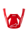 Alpinestars S-M3 Radium Visor, Motocross Helmet Replacement Accessory, Red and White Glossy Finish with White Logo.