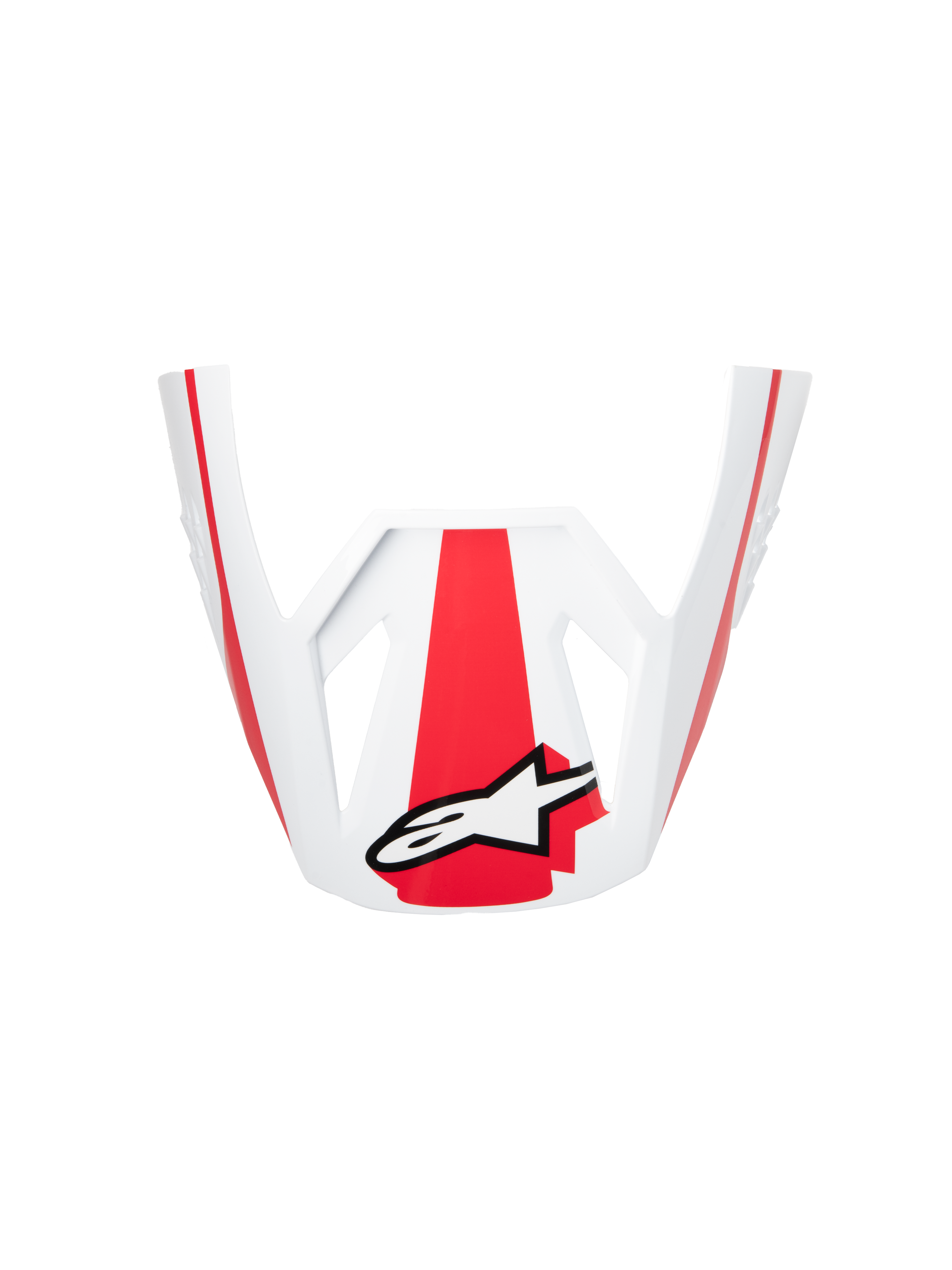 Alpinestars S-M3 Heat ECE06 Visir, hjälmtillbehör, röd, vit och svart glansig, officiell reservdel för terränghjälmar, med djärv röd grafik och en vit Alpinestars-logotyp, glansig finish för motocrossutrustning