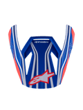 Alpinestars S-M3 Youth Wurx visir, hjälmvisir för motocross, blå, röd och vit med svarta detaljer, glansig finish med tydliga ränder och Astar-logotyp, vinklad aerodynamisk ersättningsskärm för motocrosshjälmar för ungdom