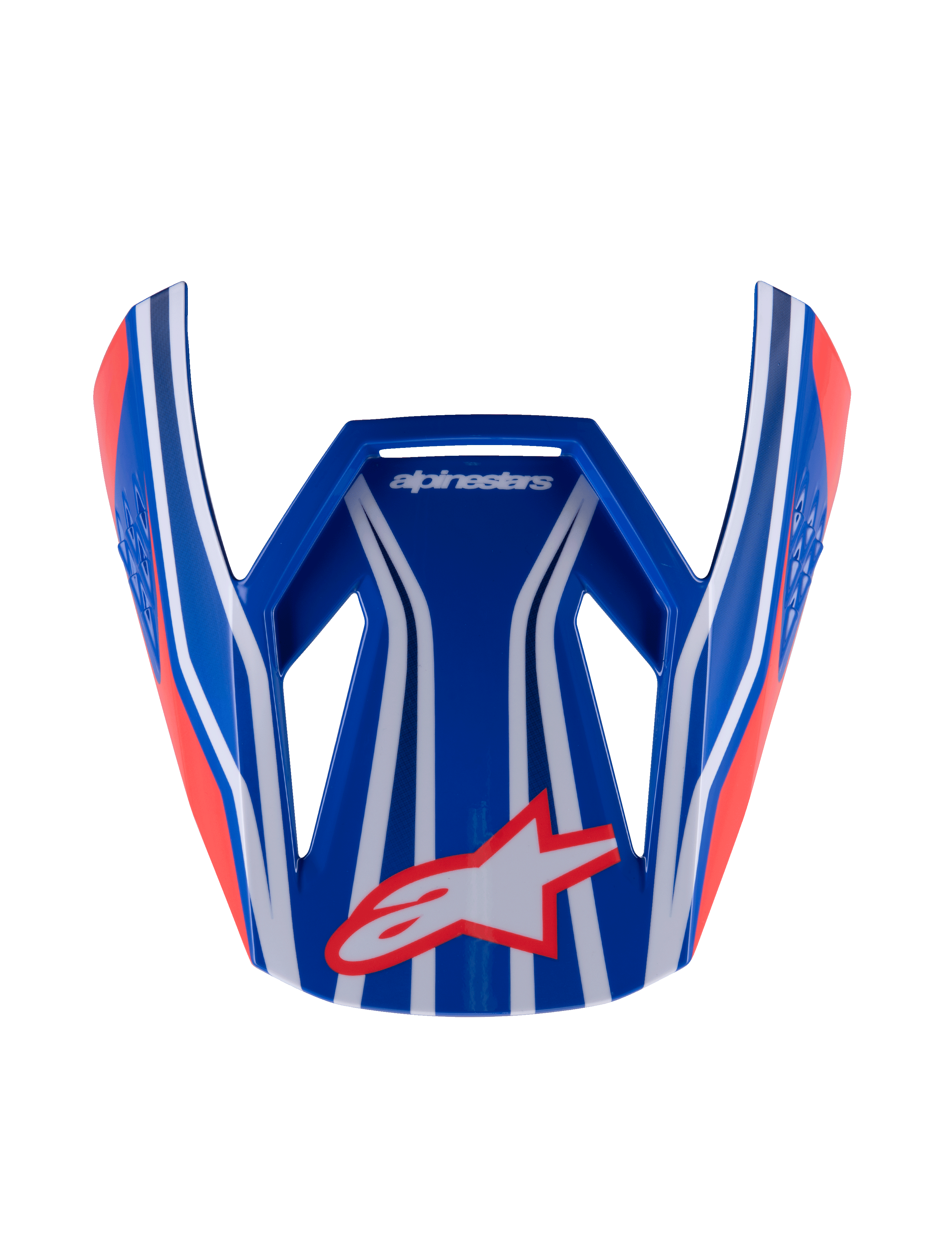 Alpinestars S-M3 Youth Wurx visir, hjälmvisir för motocross, blå, röd och vit med svarta detaljer, glansig finish med tydliga ränder och Astar-logotyp, vinklad aerodynamisk ersättningsskärm för motocrosshjälmar för ungdom