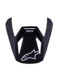 Alpinestars S-M3 Youth Solid Visir, ersättningsskärm för motocrosshjälm för ungdom, matt svart finish med vit SM3-märkning och stjärnlogotyp, hållbart plasttillbehör för terrängkörning