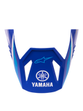 Alpinestars Yamaha S-M3 Visor ECE 22.06, utbytesvisir för hjälm, glansig blå med vita och ljusblå geometriska detaljer, med vit Yamaha-logotyp och blå Alpinestars Astar-logotyp, officiell reservdel för motocrosshjälmar