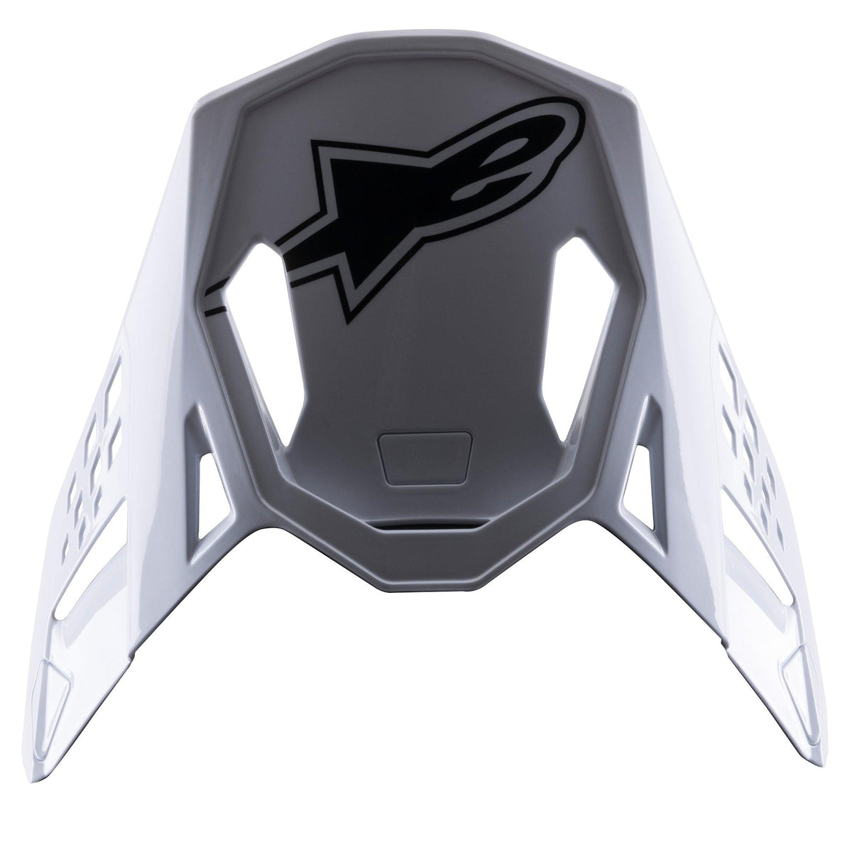 Alpinestars S-M8 Factory-visir, tillbehör för motocrosshjälmar, vit med svart Alpinestars-logotyp, ersättningsskärm med aerodynamiska utskärningar och snap-on-design för Supertech M8-hjälmar