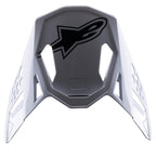 Alpinestars S-M8 Factory-visir, tillbehör för motocrosshjälmar, vit med svart Alpinestars-logotyp, ersättningsskärm med aerodynamiska utskärningar och snap-on-design för Supertech M8-hjälmar