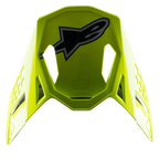 Alpinestars S-M8 Factory visir, ersättningsvisir för motocrosshjälm, klar fluorgul, med en stor svart och grå Alpinestars-logotyp på ovansidan, glansig finish med aerodynamiska utskärningar, tillbehör med snäppfäste för Supertech M8-hjälmar