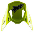 Alpinestars S-M8 Factory-visir, ersättningsvisir för motocrosshjälm, klargul fluo-blank, med svart Alpinestars-logotyp och aerodynamiska utskärningar, kompatibel med Supertech M8-hjälmar