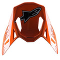 Alpinestars S-M8 Factory-visir, ersättningsvisir för motocrosshjälm, glansig orange med svart och grå Astar-logotyp, hjälmtillbehör med snäppfäste för terrängkörning