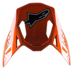 Alpinestars S-M8 Factory-visir, tillbehör för motocrosshjälm, glansig orange med stor svart och vit Alpinestars-logotyp, aerodynamiska ventilationsöppningar, ersättningsvisir för Supertech M8-hjälmar