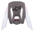Alpinestars S-M5 Bond White Red Glossy visir, ersättningsskärm för motocrosshjälm, glansig vit finish med röd 'SM5'- och 'ASTARS'-logotyp, central svart stjärnlogotyp, tillbehör med snabbfäste för offroad-racingutrustning