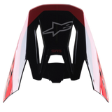 Alpinestars S-M5 Beam Black Red Glossy-visir, reservdel för motocrosshjälm, blank yta med röda accenter, med Astars-logotypen och SM5-text, designad för terrängkörning och motocross