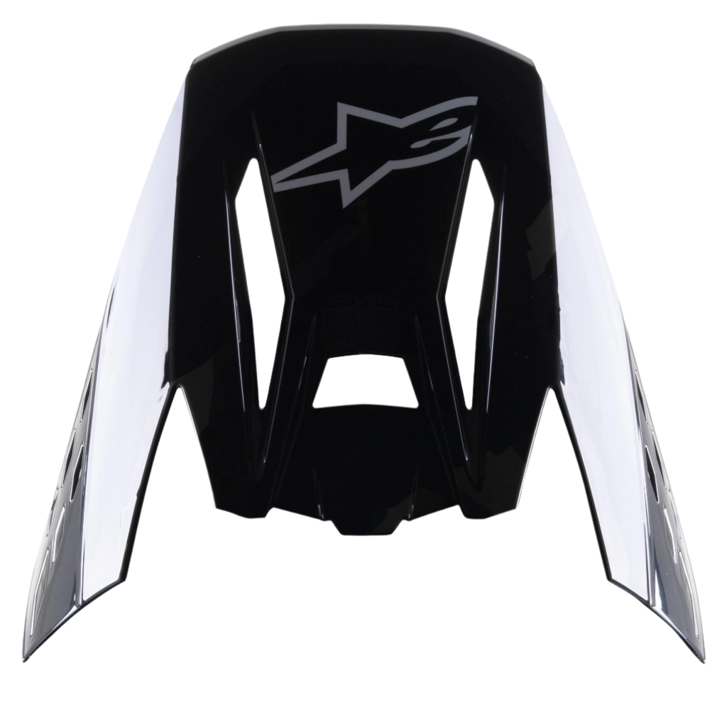 Alpinestars S-M5 Rover-visir, tillbehör för motocrosshjälm, blank svart antracit-kamouflage, blank svart finish med grå stjärnlogotyp, aerodynamisk design med utskärningar för luftflöde