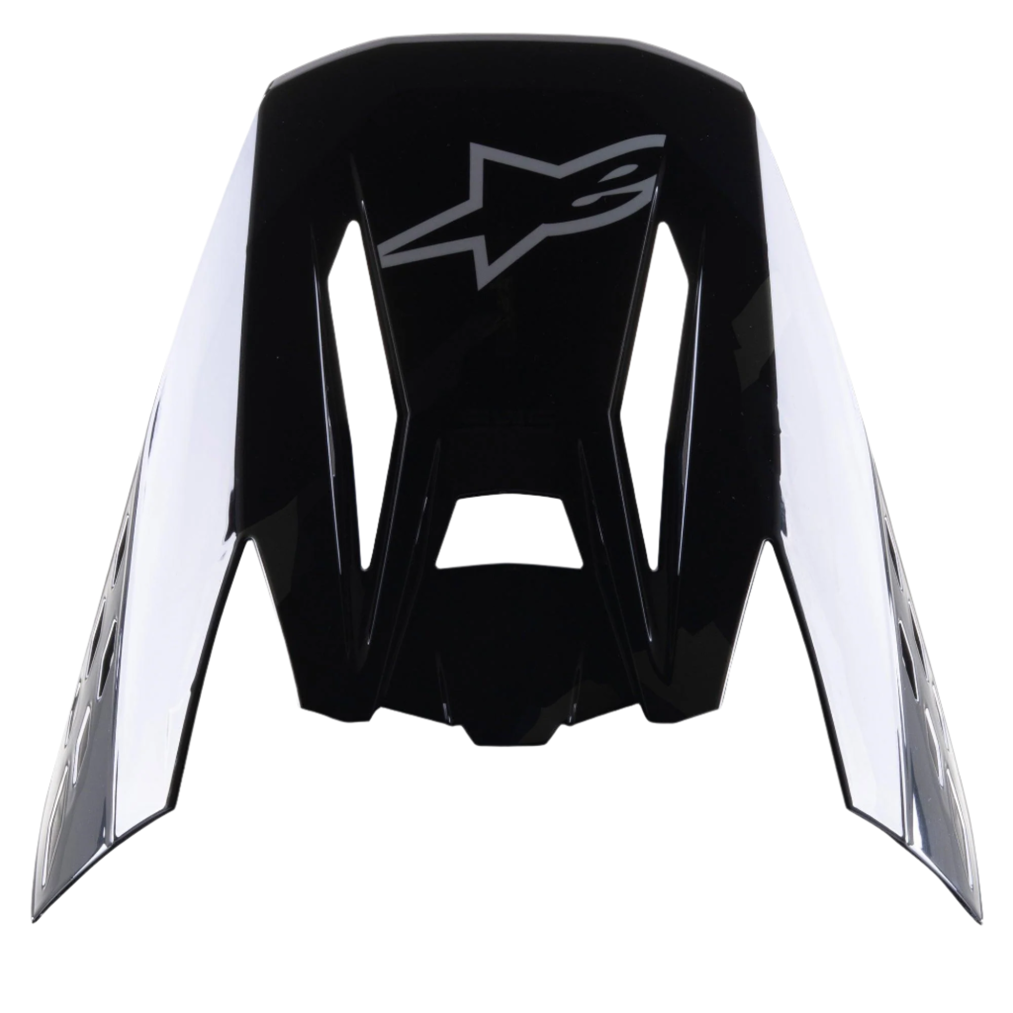 Alpinestars S-M5 Rover-visir, tillbehör för motocrosshjälm, blank svart antracit-kamouflage, blank svart finish med grå stjärnlogotyp, aerodynamisk design med utskärningar för luftflöde