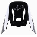 Alpinestars S-M5 Rover visir, ersättningsvisir för motocrosshjälm, svart antracit-kamouflage med glansig finish, grå Alpinestars-logotyp, kantig design med kamouflagedetaljer på sidorna, reservdelstillbehör för terränghjälmar.