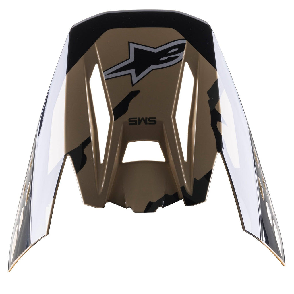 Alpinestars S-M5 Rover-visir, ersättningsskärm för motocrosshjälm, Sand Tangerine Camo Glossy, beige och svart kamouflagemönster med högblank finish, med Alpinestars stjärnlogotyp och SM5-märkning