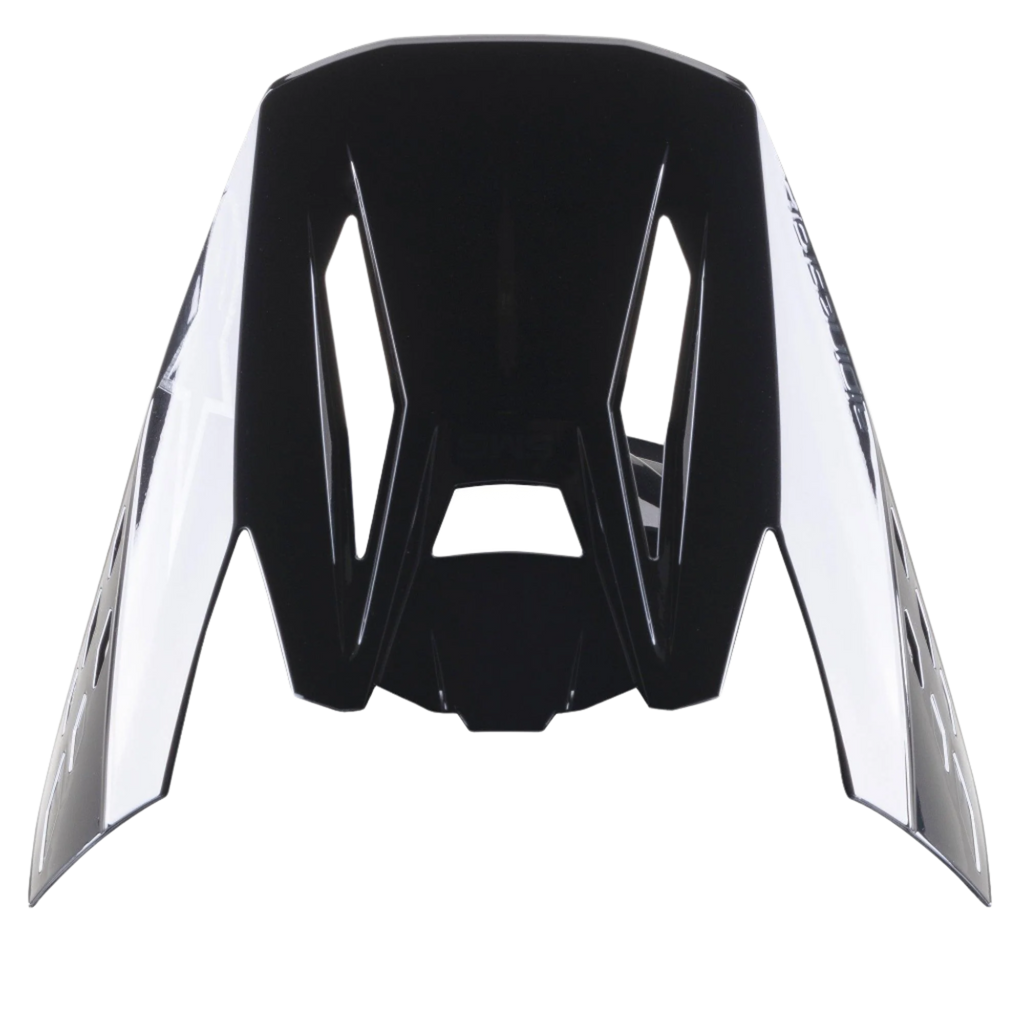Alpinestars S-M5 Scout Visir, reservskärm för motocrosshjälmar, Black Silver Glossy, aerodynamisk design med logotyper på sidorna och ventilationsöppningar, högblank finish