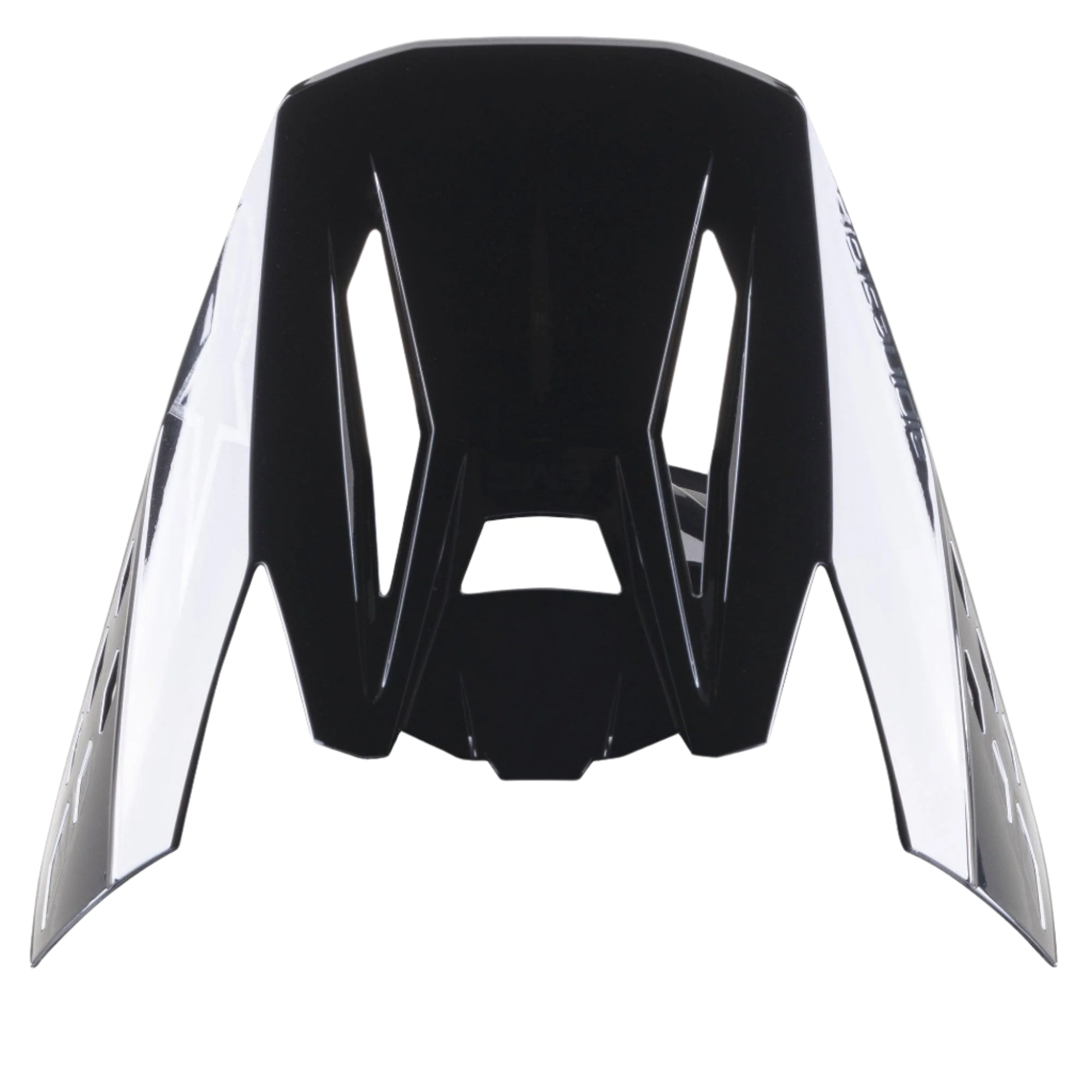 Alpinestars S-M5 Scout Visir, reservskärm för motocrosshjälmar, Black Silver Glossy, aerodynamisk design med logotyper på sidorna och ventilationsöppningar, högblank finish