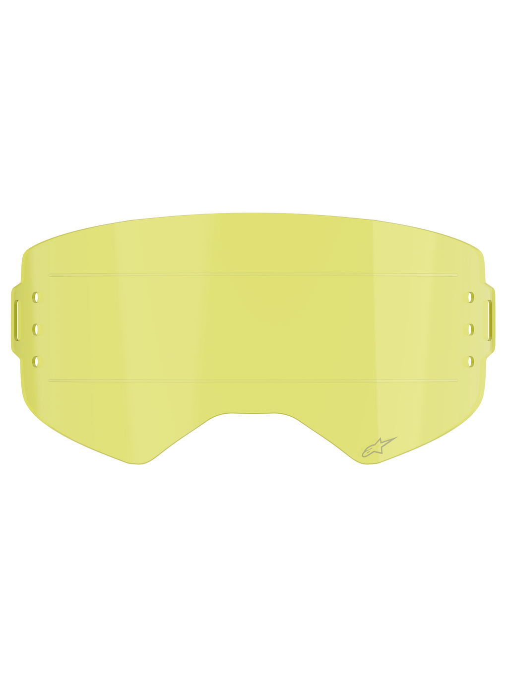 Alpinestars Supertech Roll Off-lins, goggle-tillbehör, ljusgul nyans, med inbyggda horisontella glide lines och etsad stjärnlogotyp, reservlins för motocross- och offroadglasögon