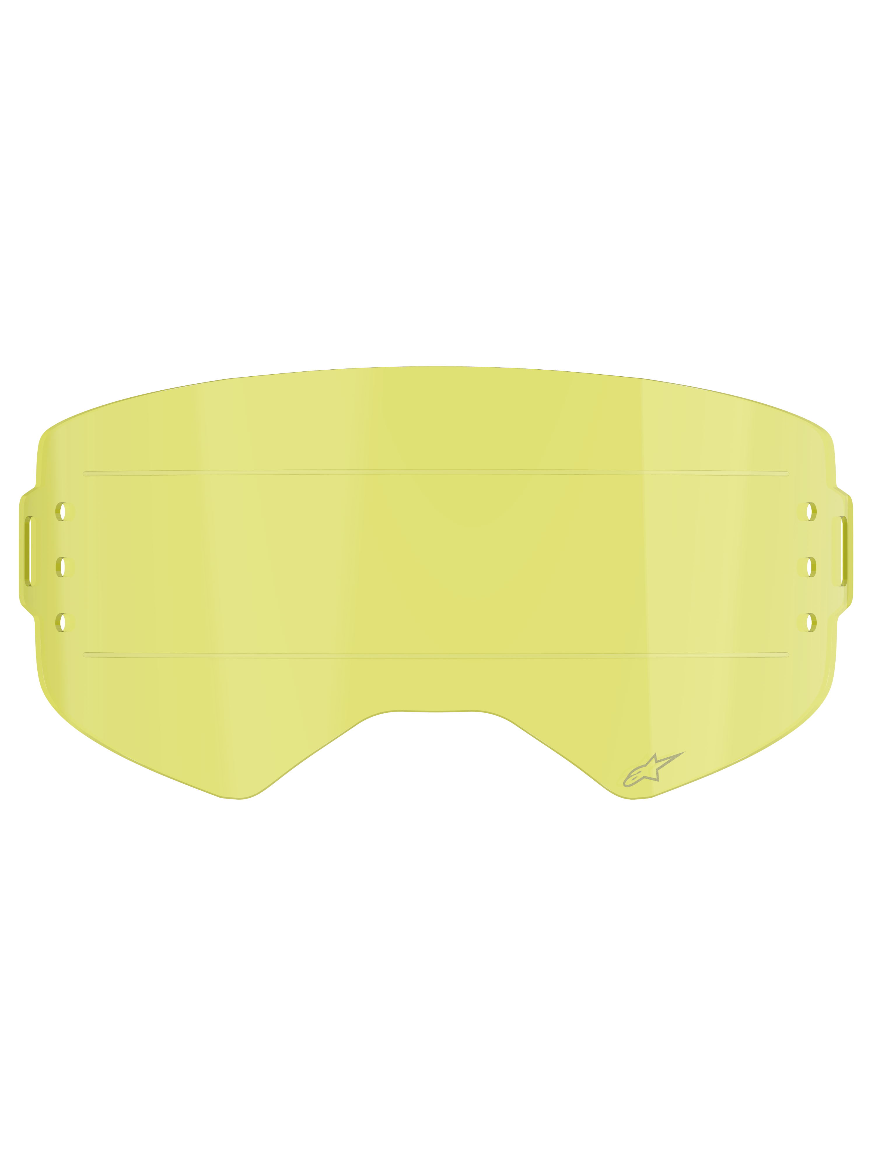 Alpinestars Supertech Roll Off-lins, goggle-tillbehör, ljusgul nyans, med inbyggda horisontella glide lines och etsad stjärnlogotyp, reservlins för motocross- och offroadglasögon