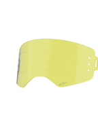 Alpinestars Supertech Roll Off-lins, tillbehör för motocrossglasögon, gul, med horisontella glide lines och sidofästpunkter för roll-off-system, välvd och slagtålig polykarbonatkonstruktion