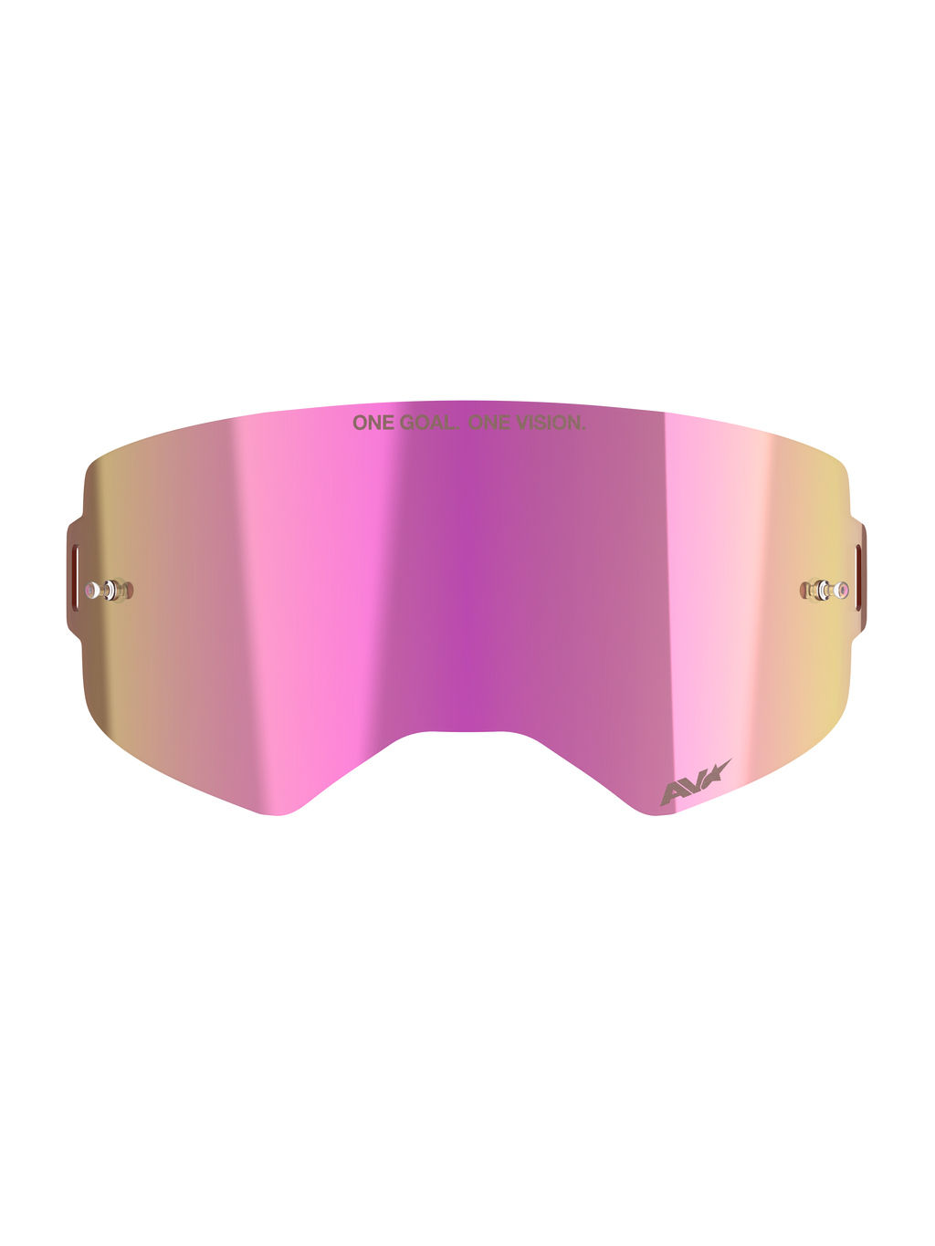 Alpinestars Supertech spegelrosa lins för motocross-goggles, rosa spegelglas med tear-off-fästen och imskydd.