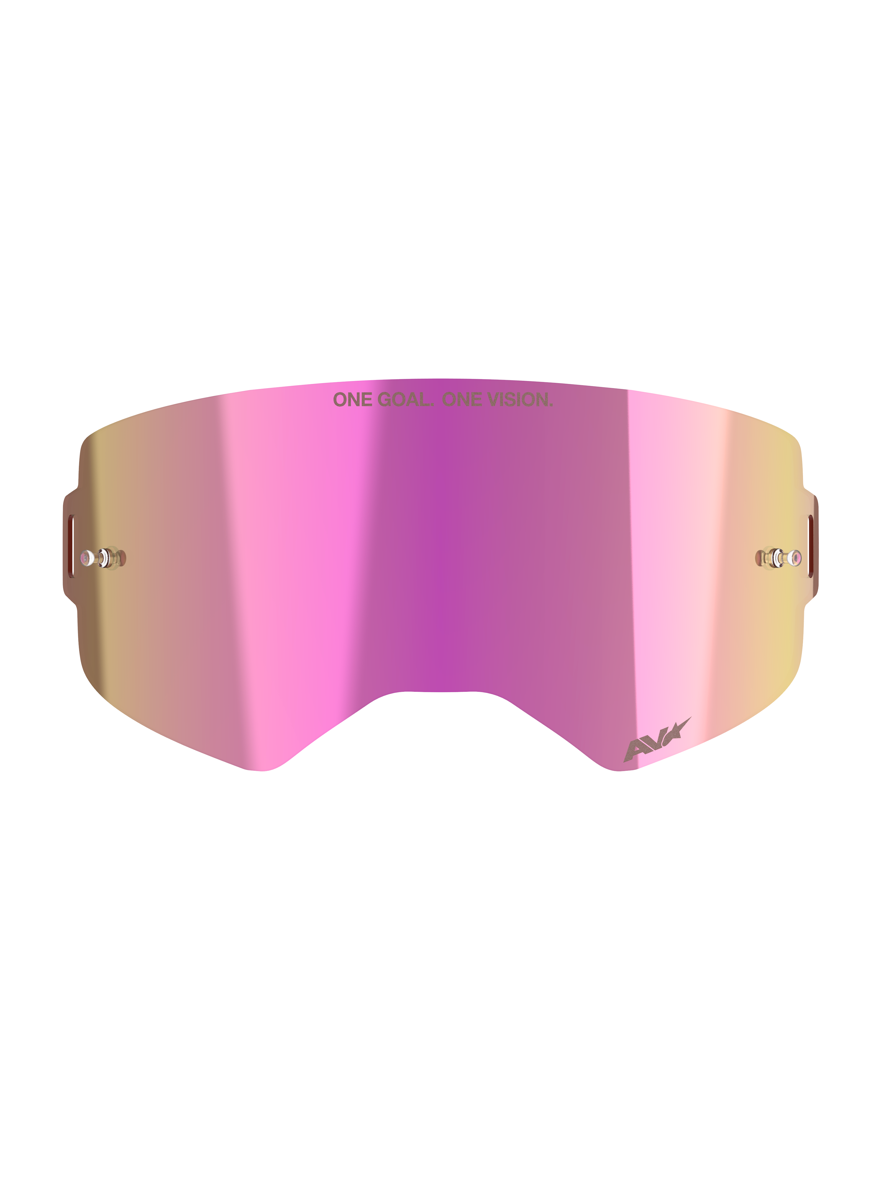 Alpinestars Supertech spegelrosa lins för motocross-goggles, rosa spegelglas med tear-off-fästen och imskydd.