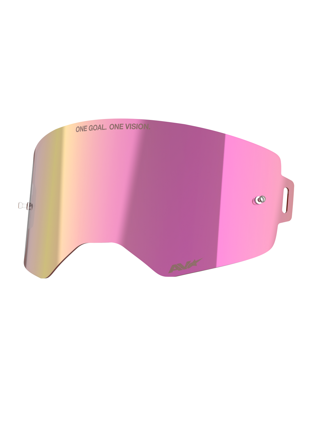 Alpinestars Supertech spegelrosa lins, linstillbehör för motocrossgoggles, rosa spegelfinish, imskyddad polykarbonat med Absolute Vision-teknologi och fästen för tear-offs.