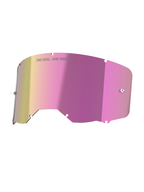Alpinestars Vision 8-5-3 Mirror Pink replacement lens for motocross goggles, featuring a glare-reducing mirrored finish.