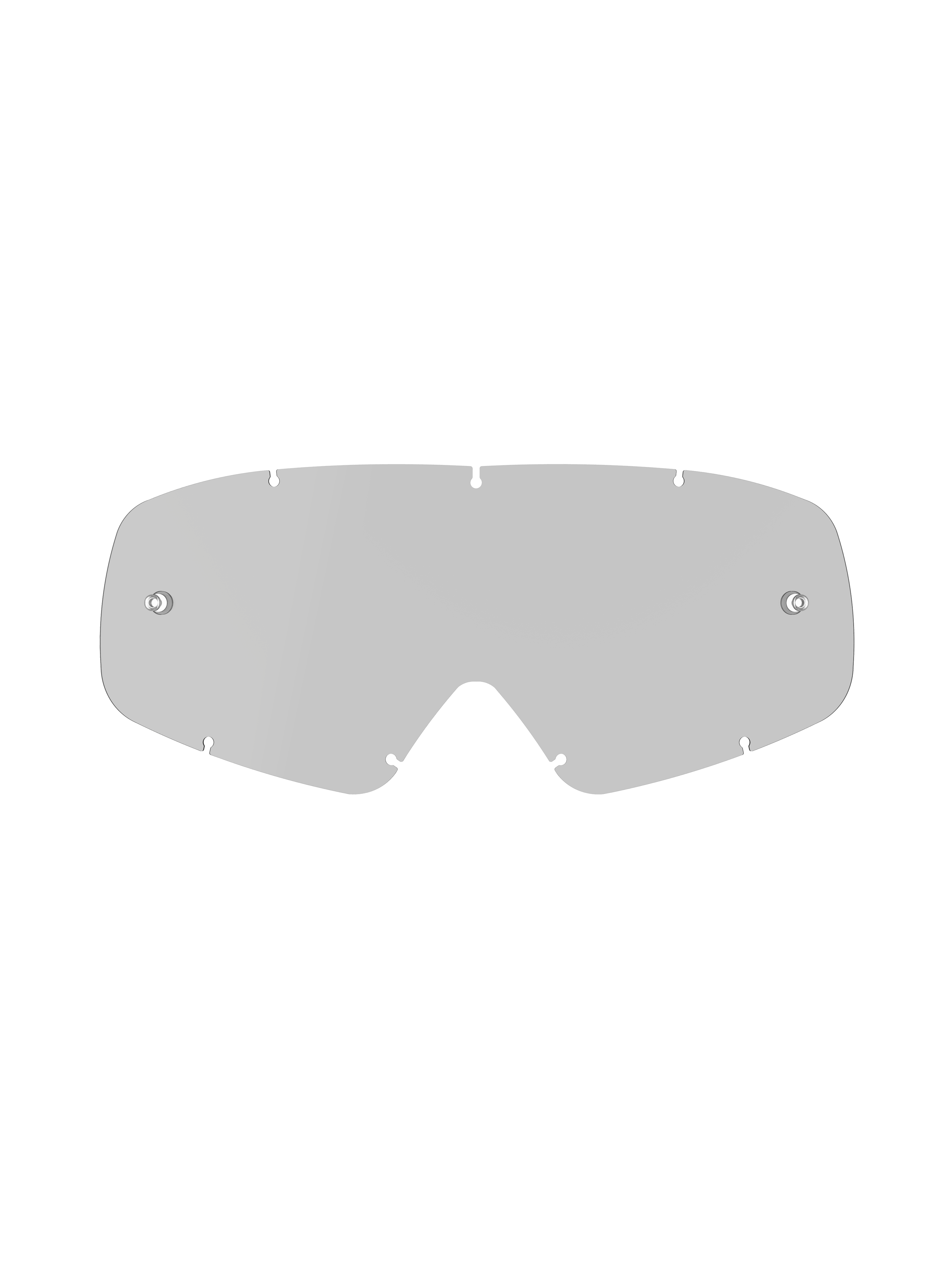 Alpinestars Vision Youth Smoke Lens, rökfärgad reservlins för motocrossglasögon för ungdomar, gråtonad, böjd design i polykarbonat, integrerade tear-off-fästen, låssystem med sju nyckelhål