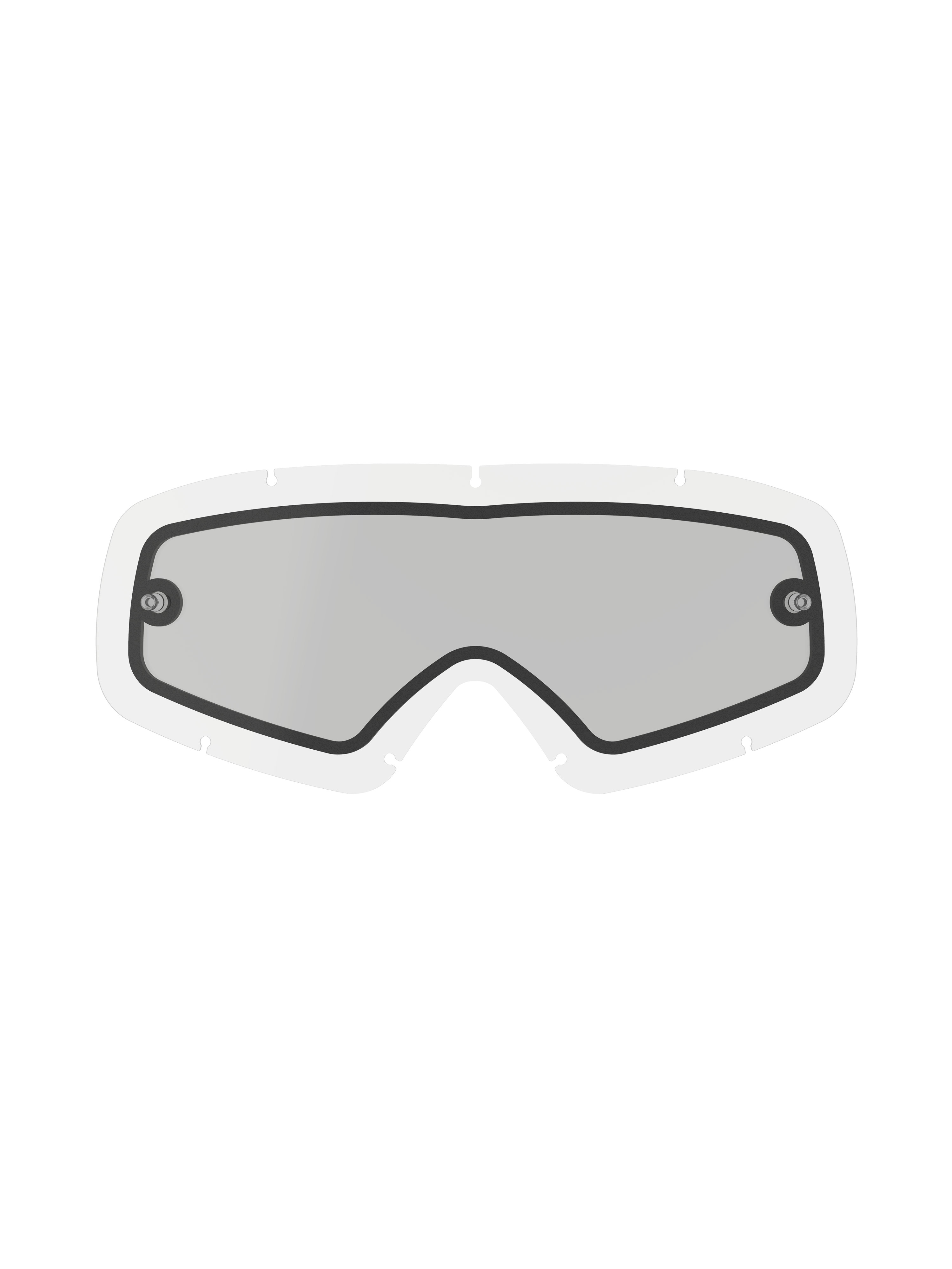 Alpinestars Vision Dual Pane Youth Lens, klar reservlins för motocrossglasögon för ungdomar, bred kurvad design med svart tätningskant, integrerade tear-off-fästen, imskyddad dubbellinskonstruktion i polykarbonat