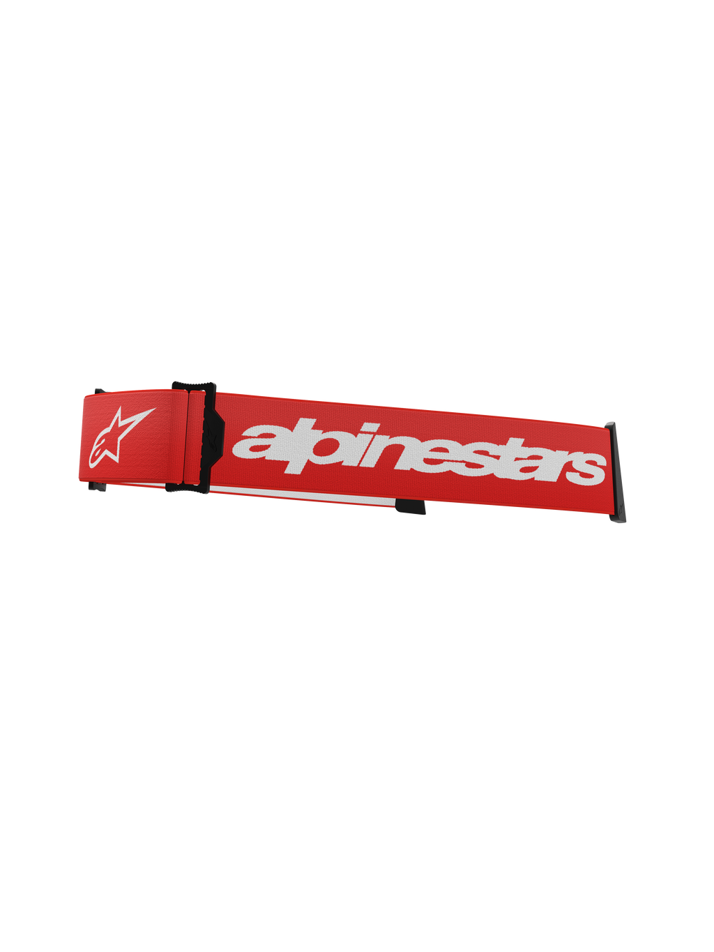 Alpinestars Supertech Goggles Strap, röd och vit, ersättningsrem för motocrossglasögon med framträdande vit logotyp, svarta klickfästen och integrerad ISP-kil för optimal hjälmplacering