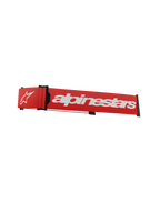 Alpinestars Supertech Goggles Strap, röd och vit, ersättningsrem för motocrossglasögon med framträdande vit logotyp, svarta klickfästen och integrerad ISP-kil för optimal hjälmplacering