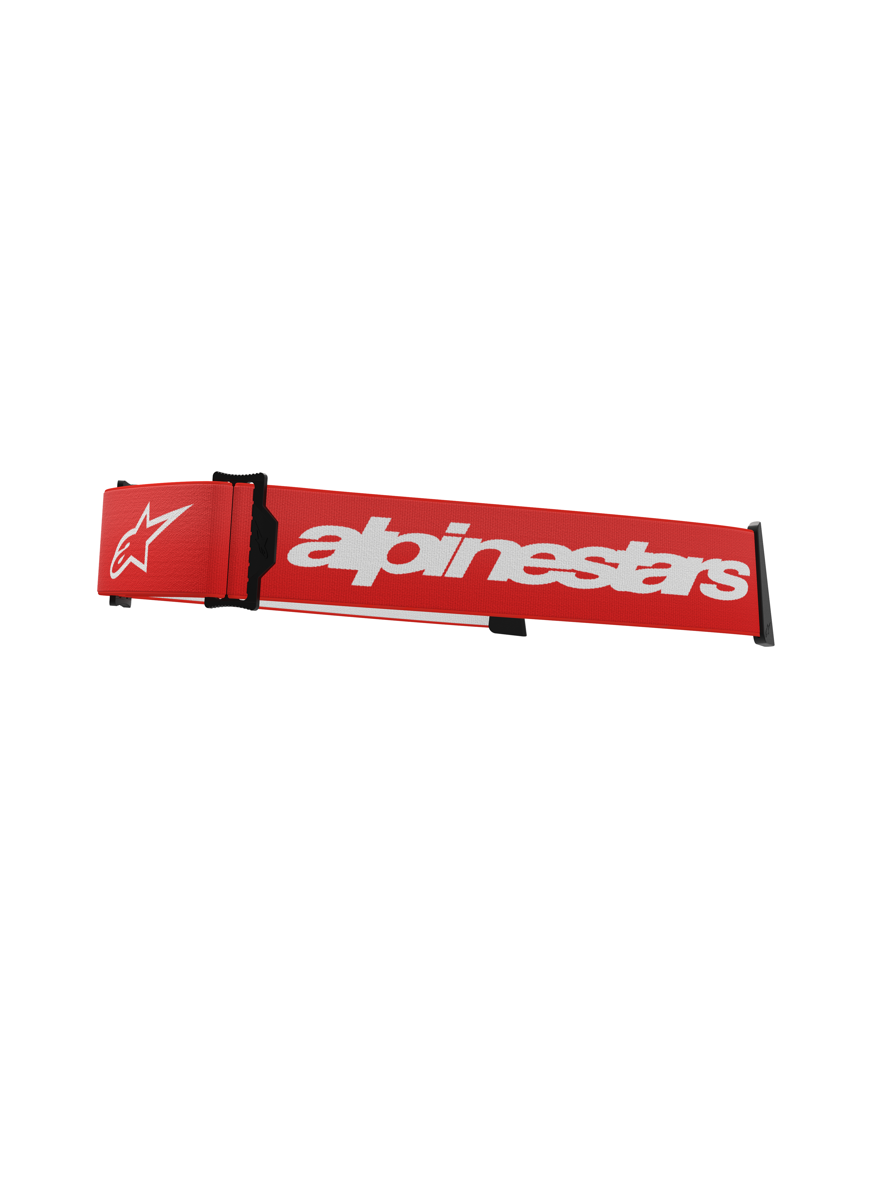 Alpinestars Supertech Goggles Strap, röd och vit, ersättningsrem för motocrossglasögon med framträdande vit logotyp, svarta klickfästen och integrerad ISP-kil för optimal hjälmplacering