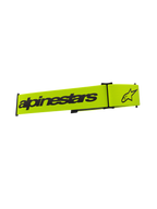 Alpinestars Supertech glasögonband, tillbehör för motocrossglasögon, fluorgul och svart, med svart Alpinestars-textlogotyp och stjärnlogotyp, ersättningsrem för terrängglasögon