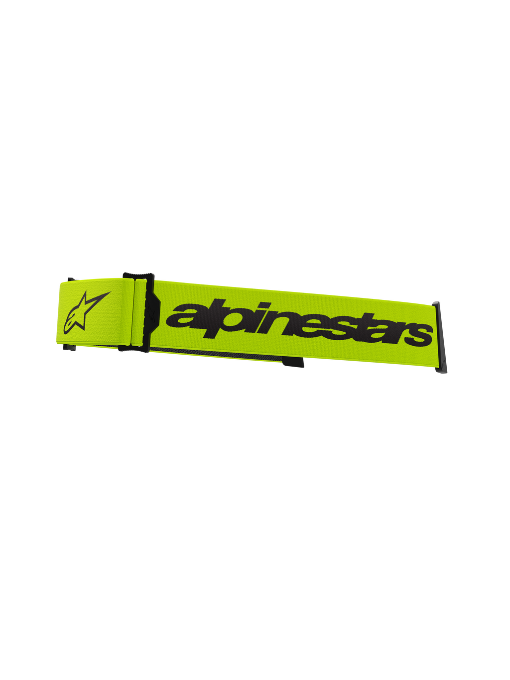 Alpinestars Supertech glasögonband, tillbehör till motocrossglasögon, neongul och svart, med Alpinestars-text och stjärnlogotyp, officiell reservrem för racingglasögon