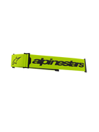 Alpinestars Supertech glasögonband, tillbehör till motocrossglasögon, neongul och svart, med Alpinestars-text och stjärnlogotyp, officiell reservrem för racingglasögon