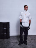Alpinestars RSRV Pyro SS Tee, vit kortärmad tröja med orange logotyp, premium streetwear-kollektion, unisex design