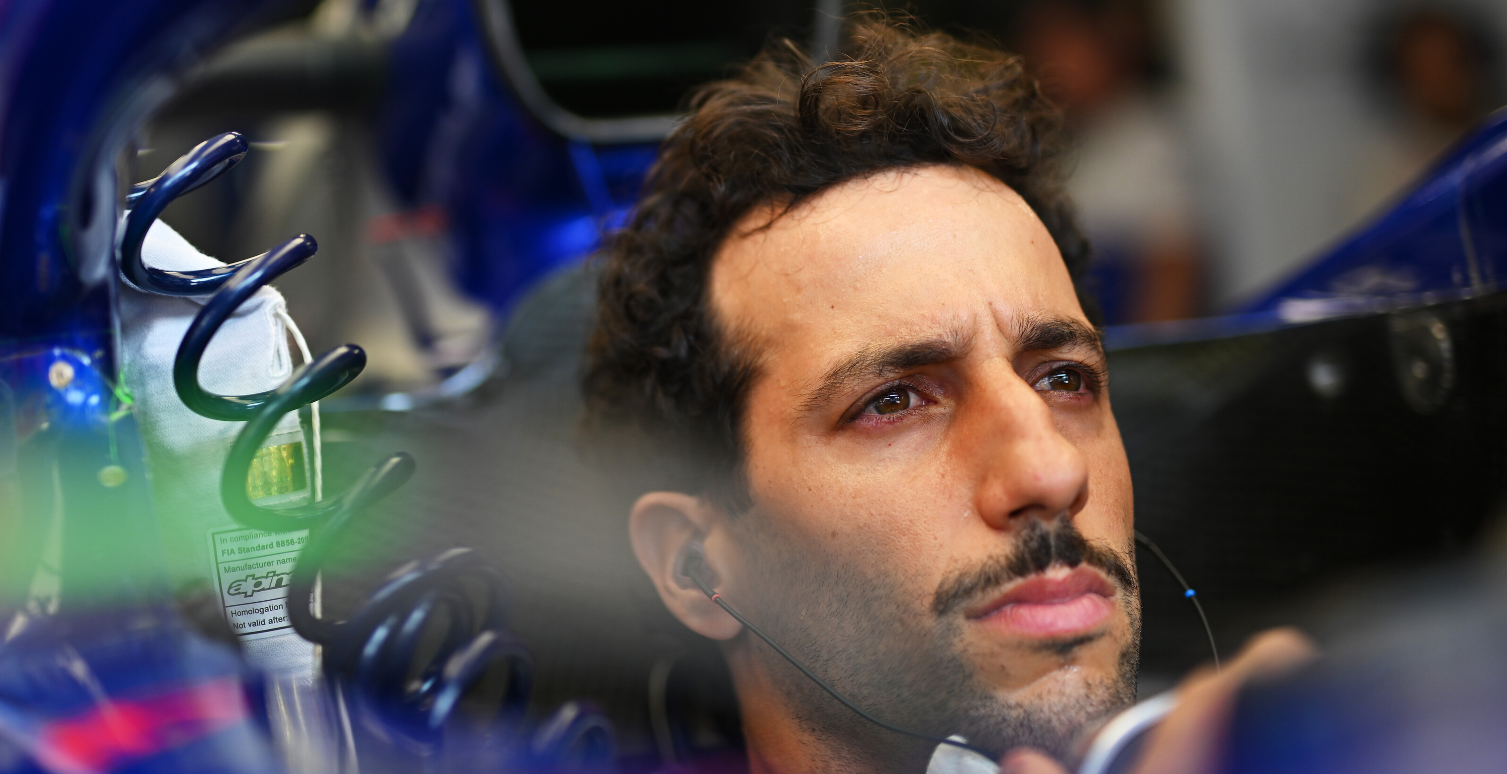 Daniel Ricciardo in his F1 car preparing to race