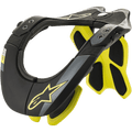 Alpinestars BNS Tech 2 nackskydd, nackstöd för motorcykel, svart och fluorescerande gul, ergonomisk kolfiberpolymerram med vadderad insida, detaljer med stjärnlogotyp, skydd för motocross och off-road