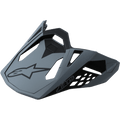 Alpinestars Supertech M10 Meta Helmet Visor, replacement peak for motocross helmets, Matte Black and Gray, featuring a black Astar logo and geometric ventilation cutouts, aerodynamic design for off-road racing