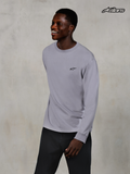 Alpinestars Essentials Ageless långärmad t-shirt, vardaglig långärmad tröja, silver, bars av en manlig modell, 100% ekologisk bomullsjersey