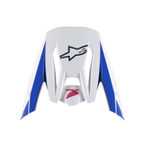 Alpinestars Honda S-M5 Visir, ersättningsvisir för hjälm, vit, blå och röd glansig finish, med blå sidopaneler, marinblå Alpinestars- och röd Honda-logotyp, tillbehör till motocrosshjälm