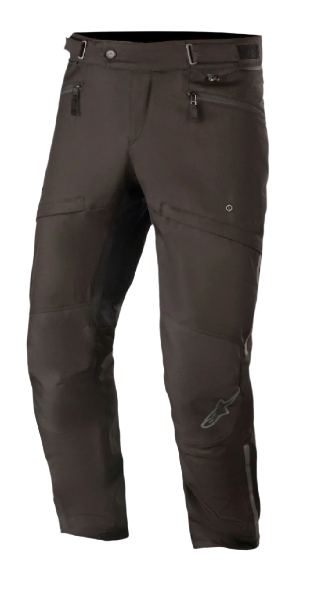 Alpinestars AST-1 V2 Waterproof Pants - Short, svarta vattentäta motorcykelbyxor för touring, vattentät textilkonstruktion, fickor med dragkedja och justerbar midja, förböjda ben med reflekterande logotyp