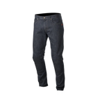 Alpinestars Copper Denim Pants, motorcykeljeans, mörkblå, rak passform med förformad benkonstruktion, liten röd logotyp på myntfickan, klassisk femficksdesign för stadspendling