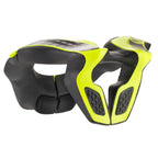 Alpinestars Ungdom Nackskydd, motocross-nackskydd, svart och gul fluo, med en lysande gul formsprutad polymerram och svart EVA-skumvaddering, ergonomisk böjd design för unga förare, säkerhetsutrustning för off-road och motocross