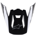 Alpinestars S-M5 Venture hjälmvisir, motocrosstillbehör, svart glansig, ersättningsskärm med en silverfärgad Alpinestars-logotyp på framsidan och vit logotyp på sidorna, hållbar plast med glansig finish för terrängkörning
